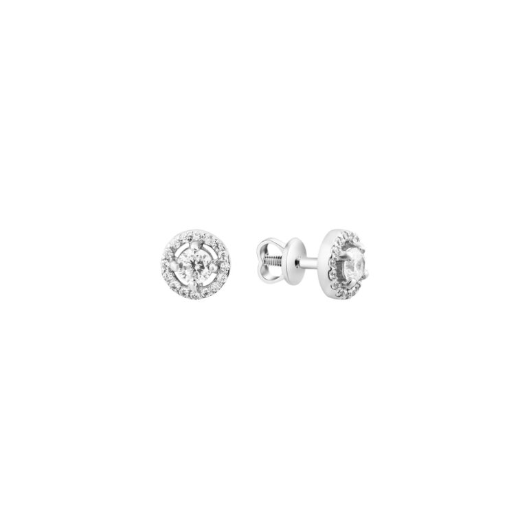 sterling silver stud earrings with cubic zirconia