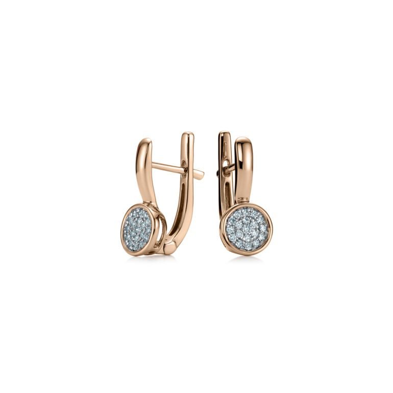 14ct rose gold earrings with diamonds