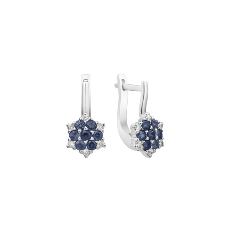 14ct white gold earrings with sapphires and diamonds