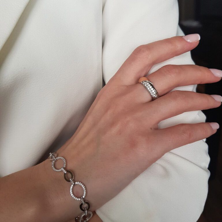 Gold Plated Sterling Silver Bracelet With Cubic Zirconia