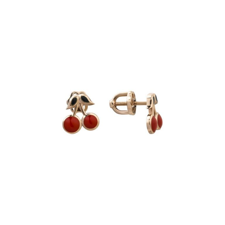 rose gold cherry earrings