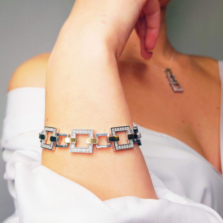 Gold Plated Sterling Silver Bracelet With Cubic Zirconia