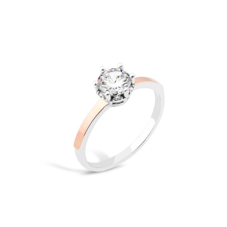 gold plated sterling silver ring with cubic zirconia