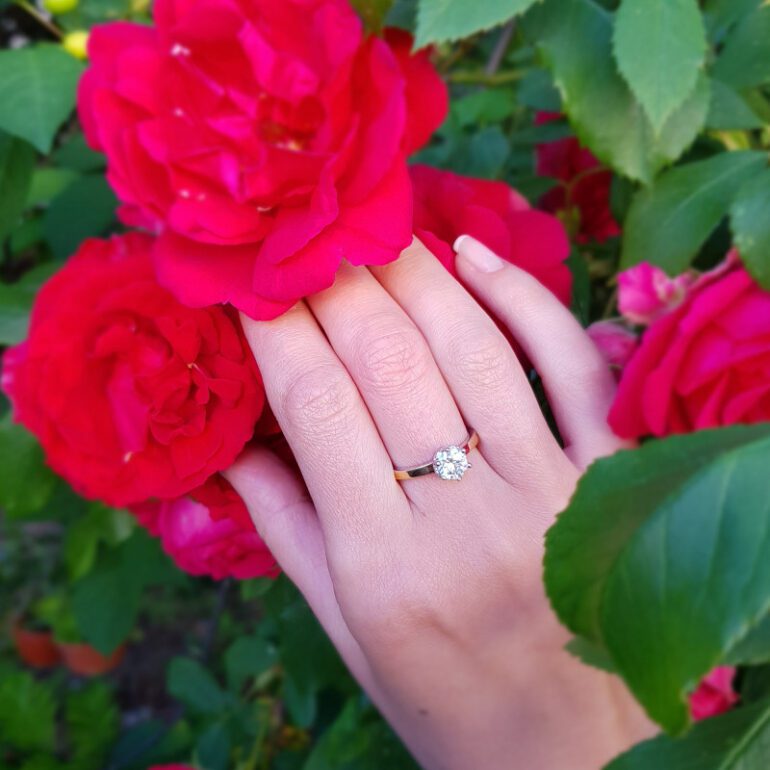 Gold Plated Sterling Silver Ring With Cubic Zirconia