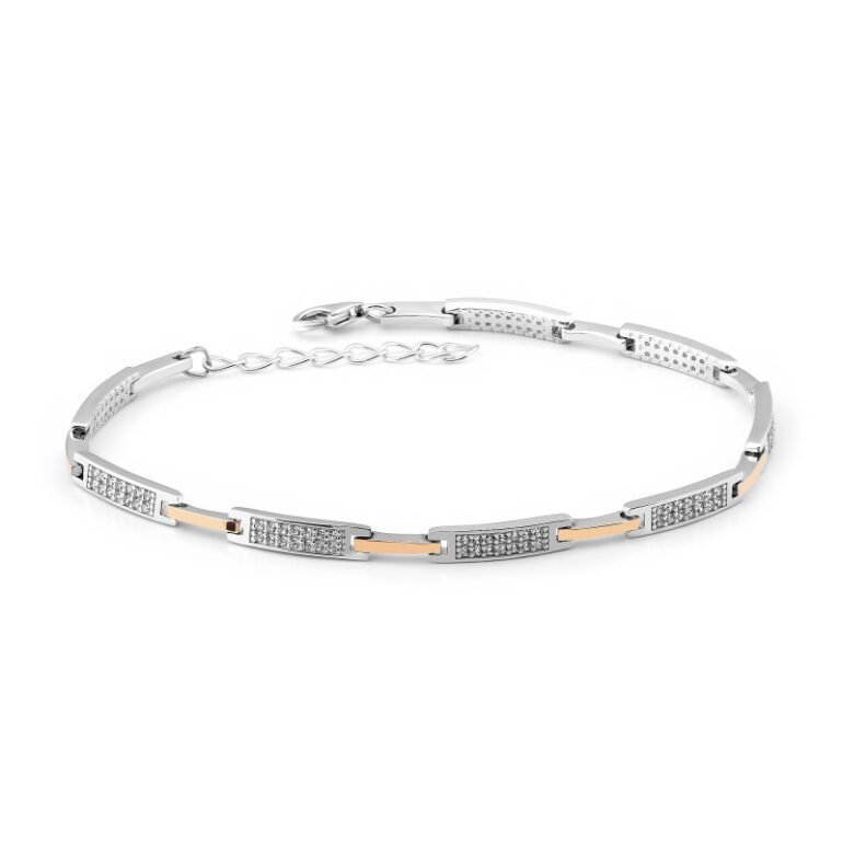 gold plated sterling silver bracelet with cubic zirconia