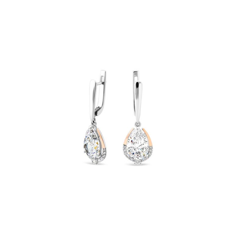 gold plated sterling silver earrings with cubic zirconia