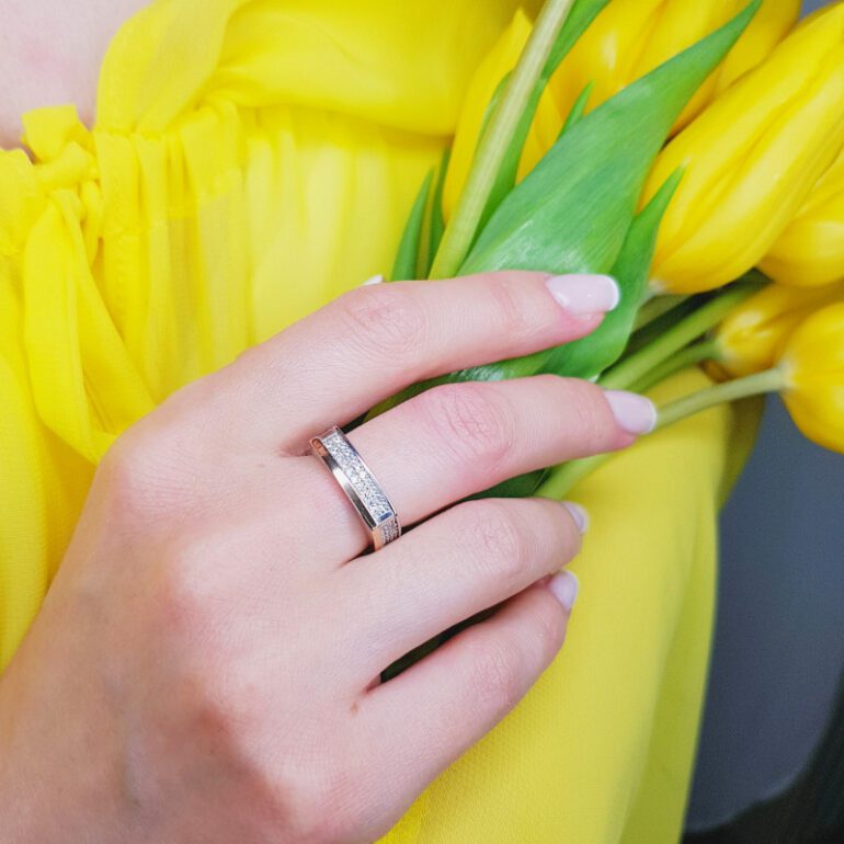Gold Plated Sterling Silver Ring With Cubic Zirconia