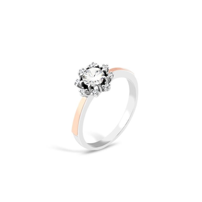 gold plated sterling silver ring with cubic zirconia