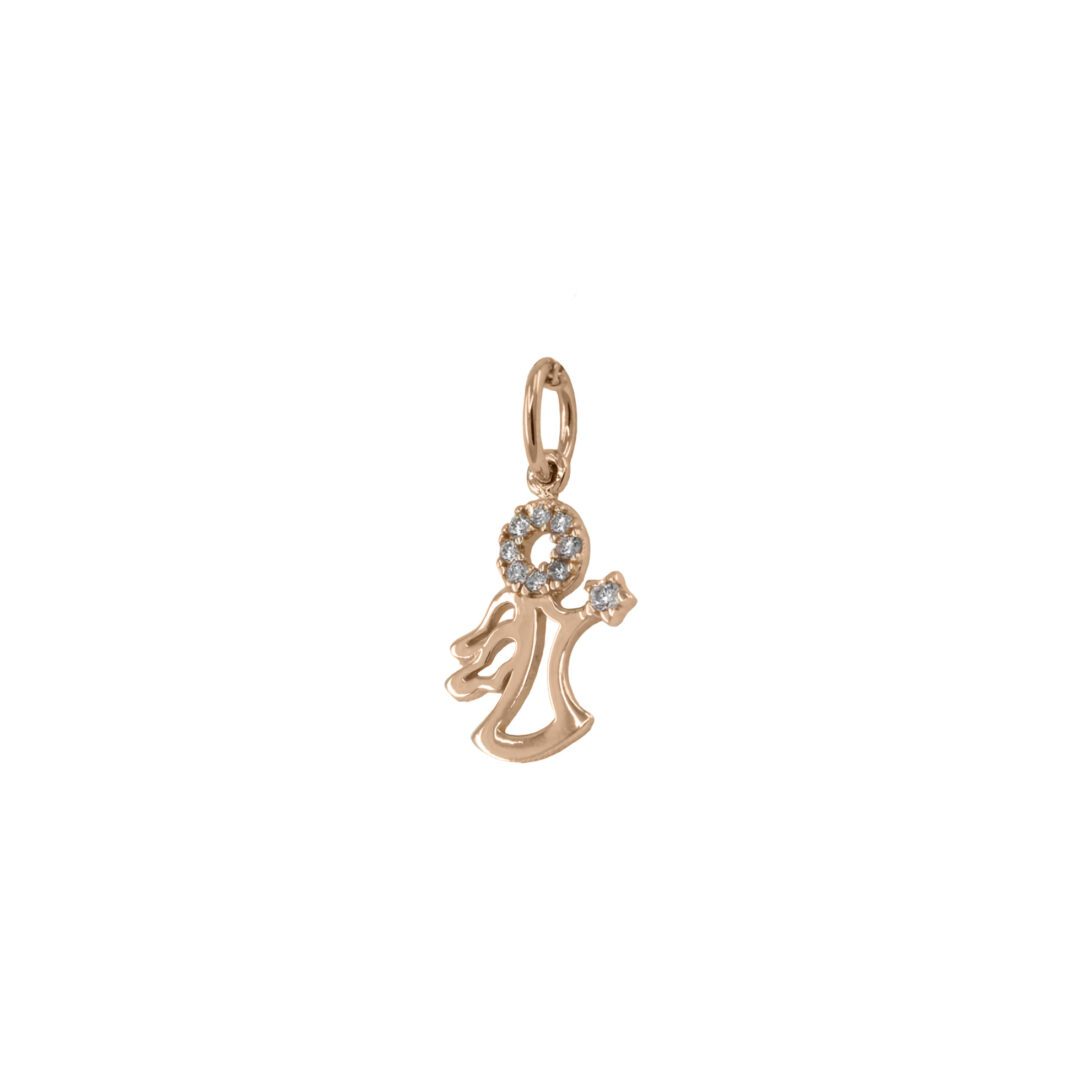 rose gold angel pendant