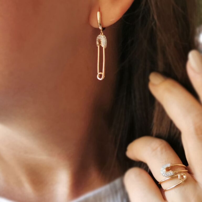 Rose Gold Earrings With Cubic Zirconia