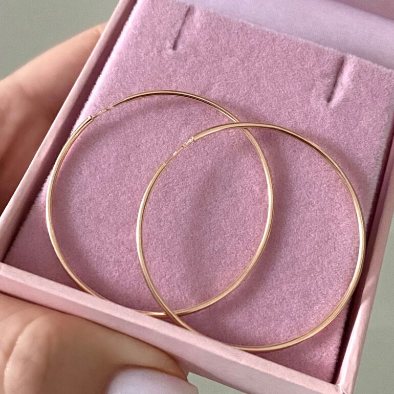 rose gold hoop earrings 40mm