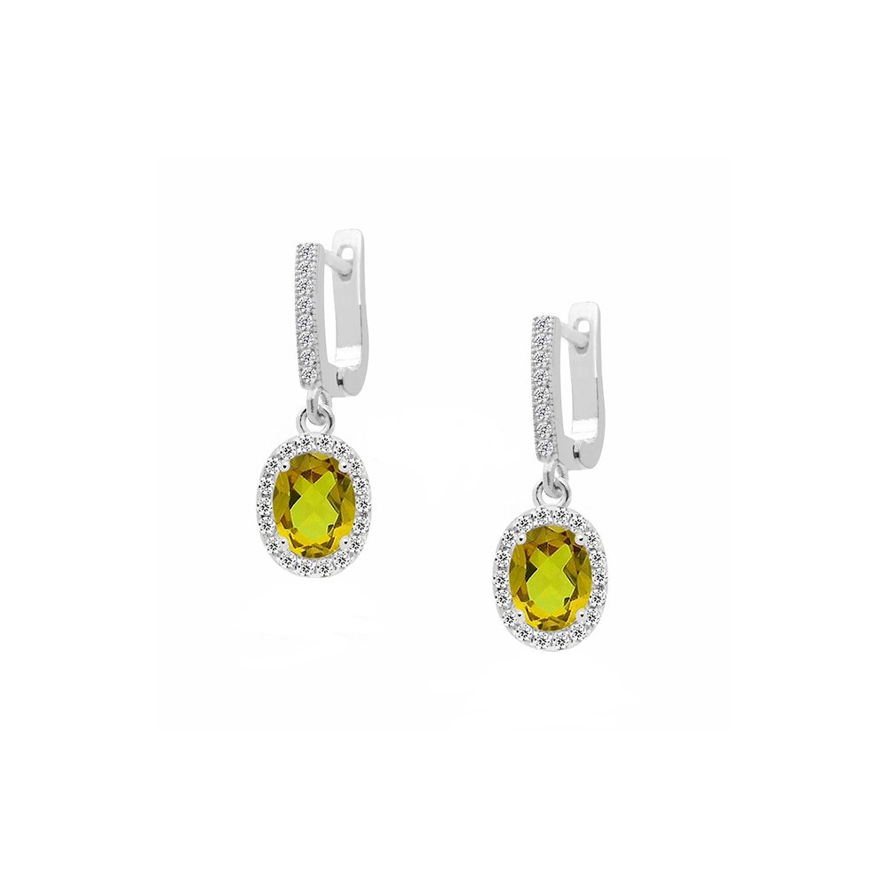 sterling silver earrings with zultanite and cubic zirconia
