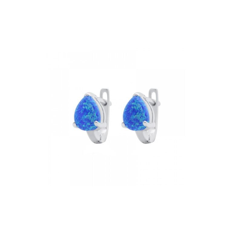 sterling silver earrings with blue opal
