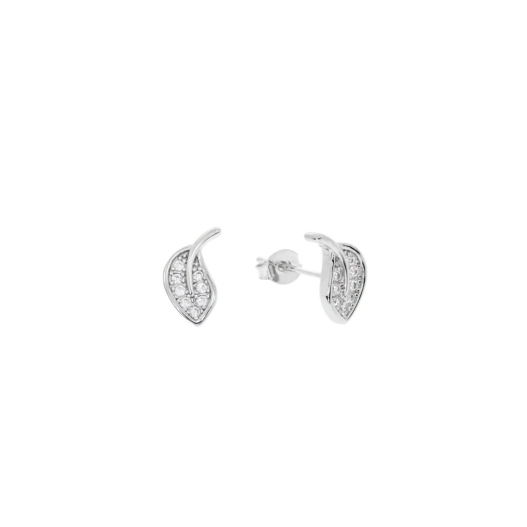 sterling silver leaf earrings