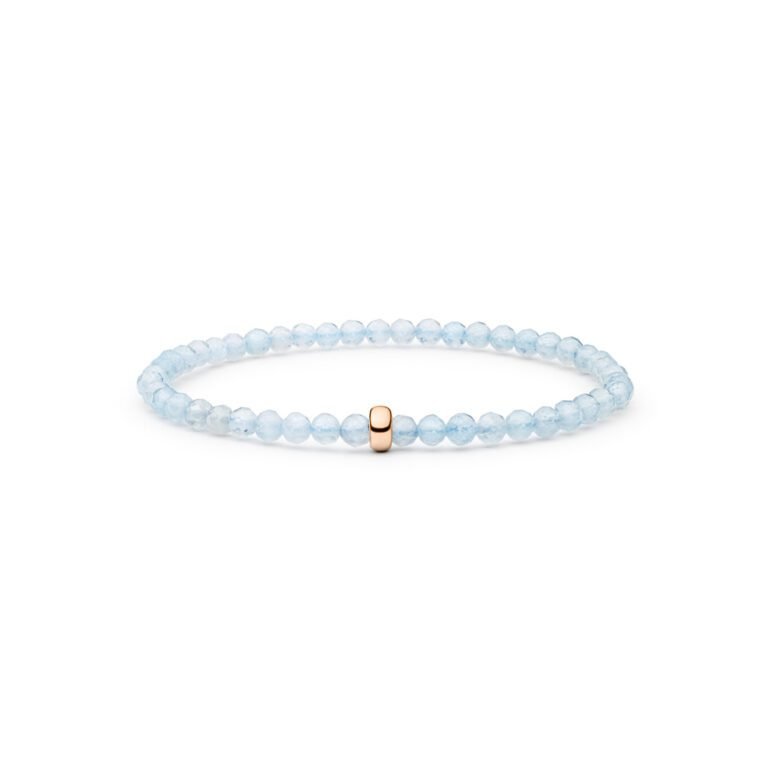 Gold plated sterling silver bracelet with aquamarine