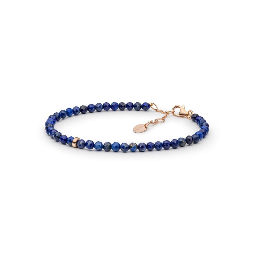 Gold plated sterling silver bracelet with lapis