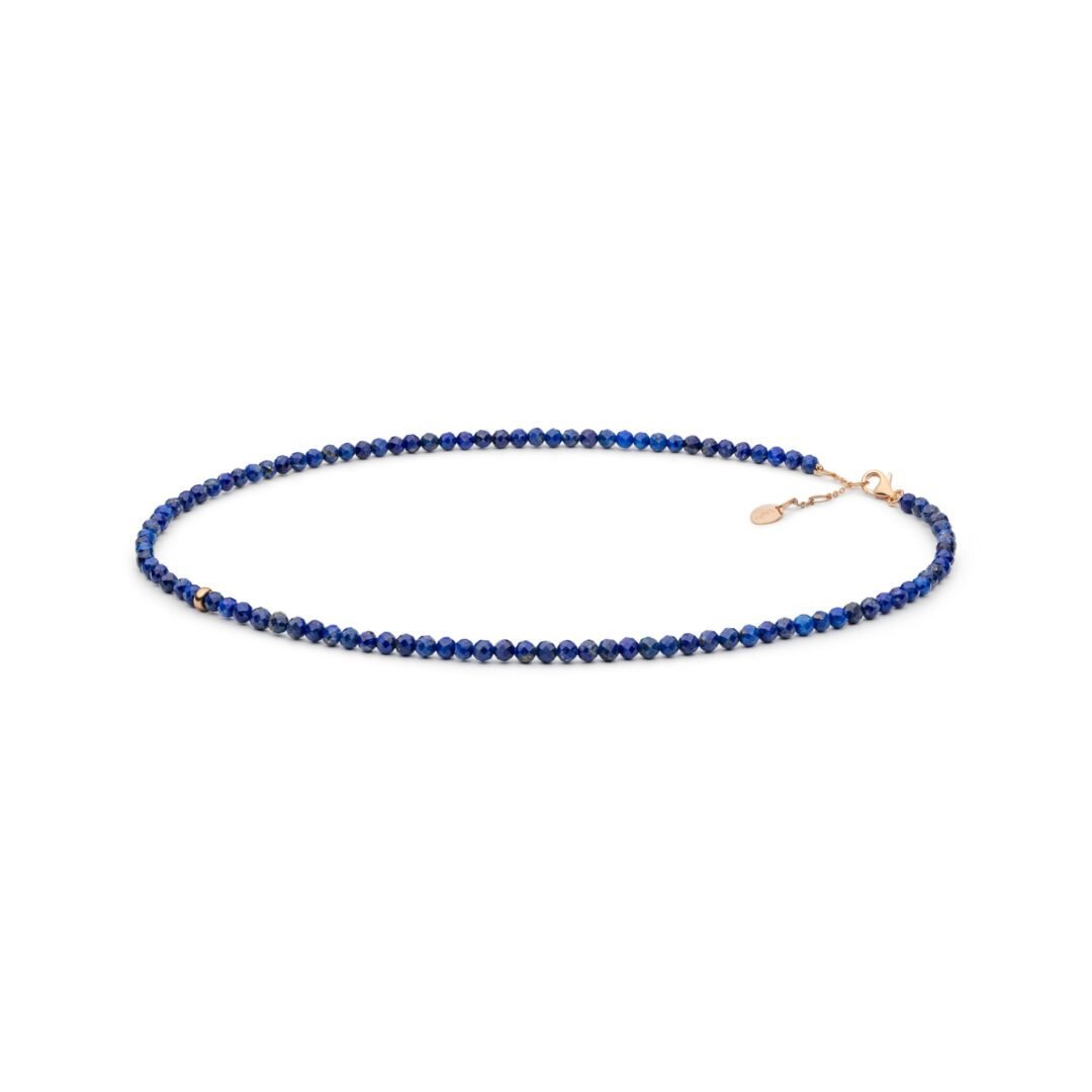 Gold plated sterling silver necklace with lapis