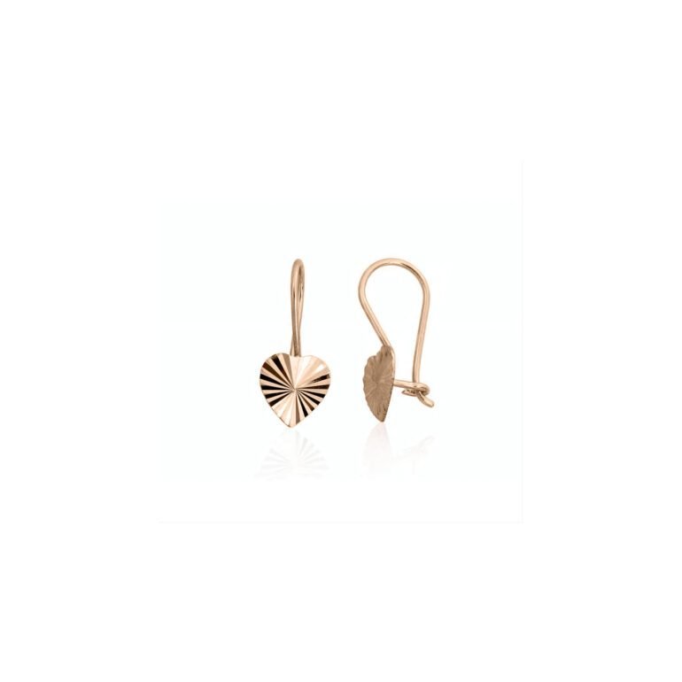 rose gold heart earrings