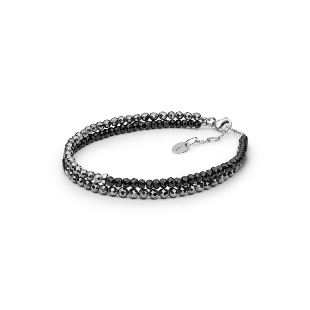 sterling silver double bracelet with terahertz and spinel