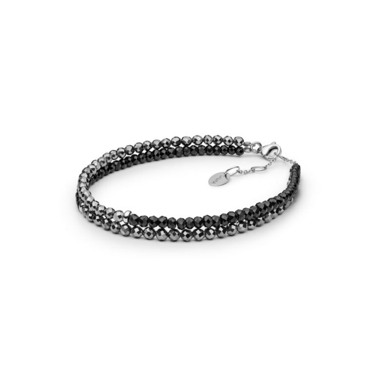 sterling silver double bracelet with terahertz and spinel