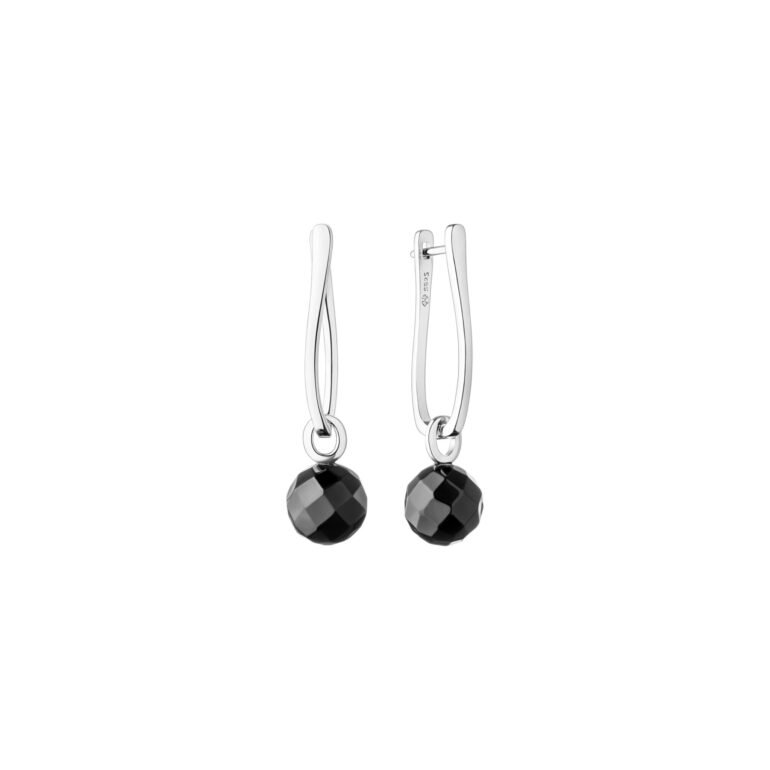 sterling silver earrings with onyx