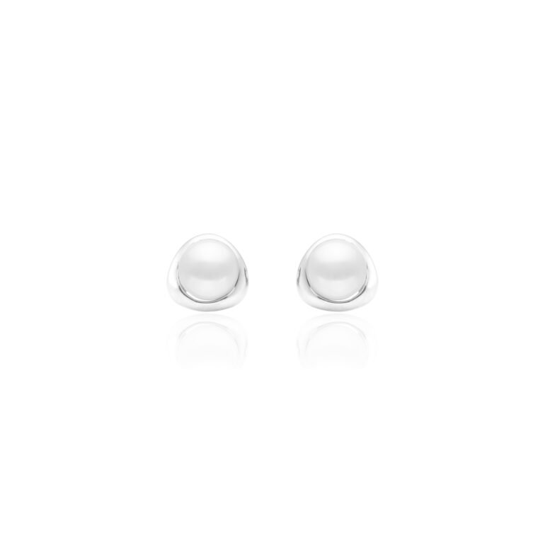 sterling silver stud earrings with pearls