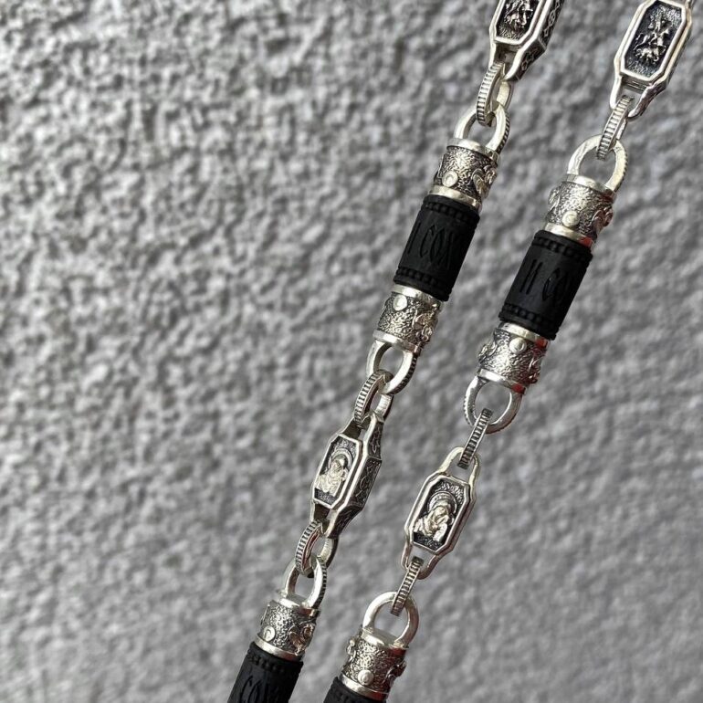 Sterling Silver Necklace With Ebony