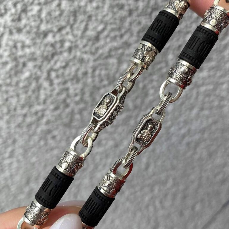 Sterling Silver Necklace With Ebony