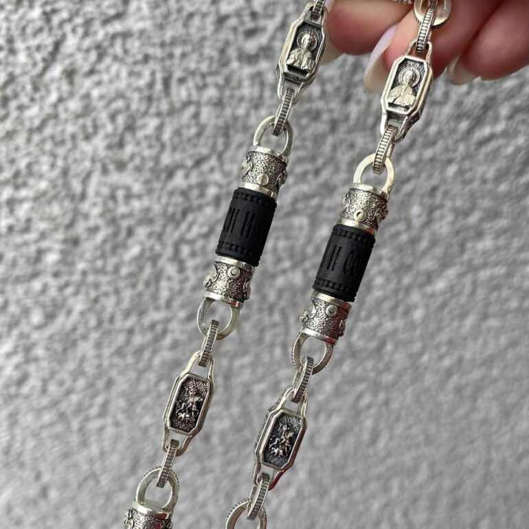 Sterling Silver Necklace With Ebony