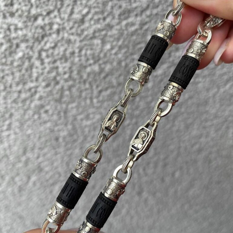 Sterling Silver Necklace With Ebony