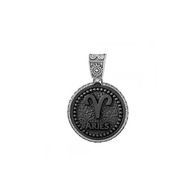 Sterling Silver Pendant With Ebony - Aries