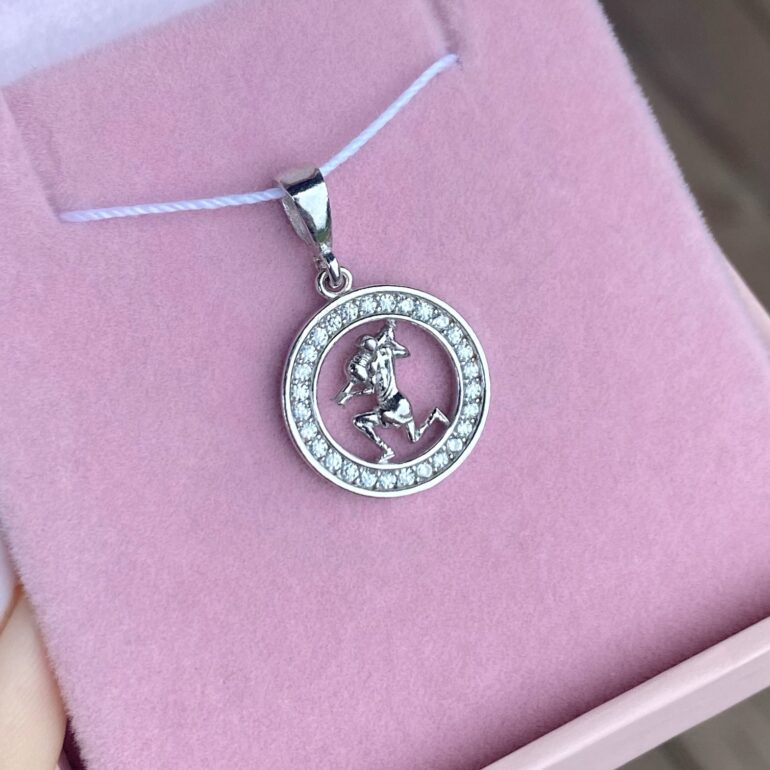 Sterling Silver Pendant With Cubic Zirconia – Aquarius