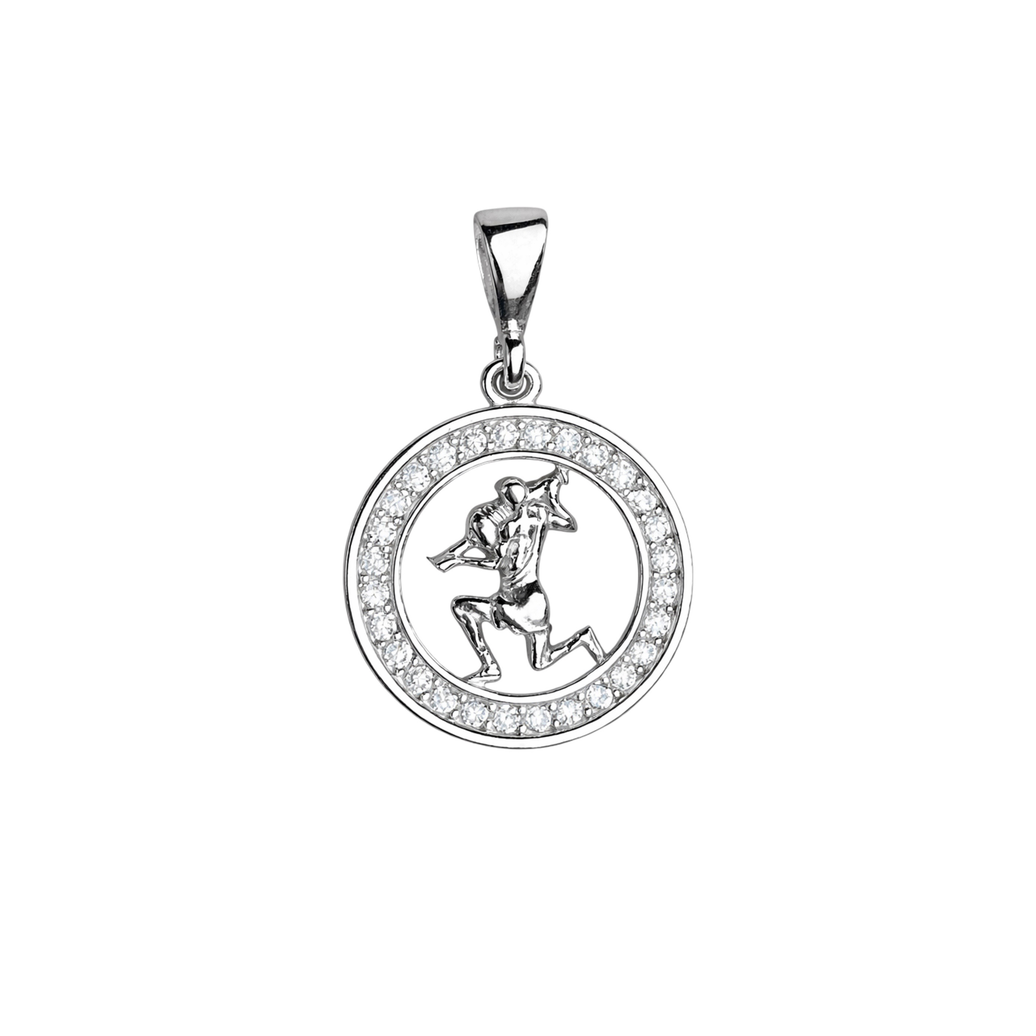 Sterling Silver Pendant With Cubic Zirconia – Aquarius