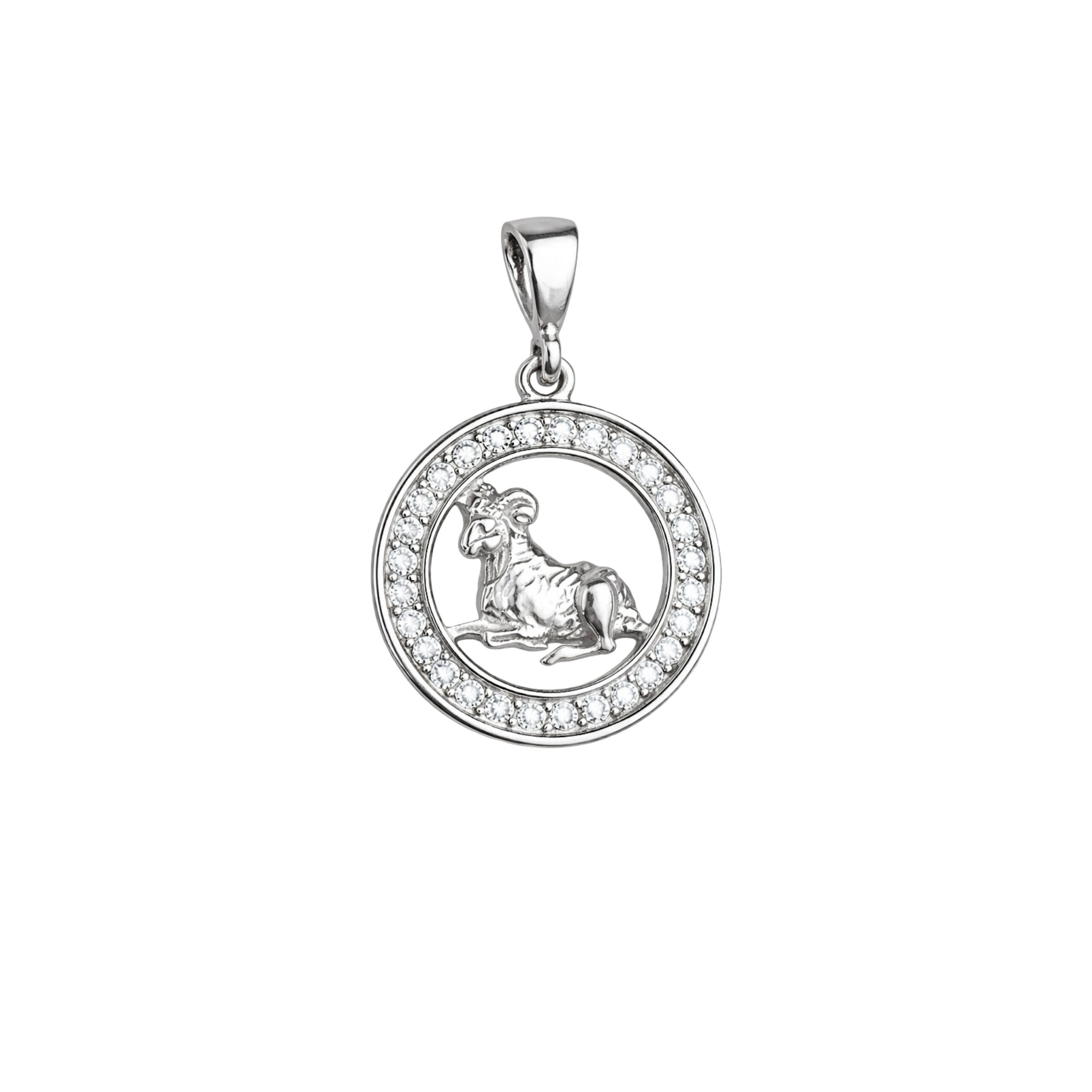 Sterling Silver Pendant With Cubic Zirconia – Aries