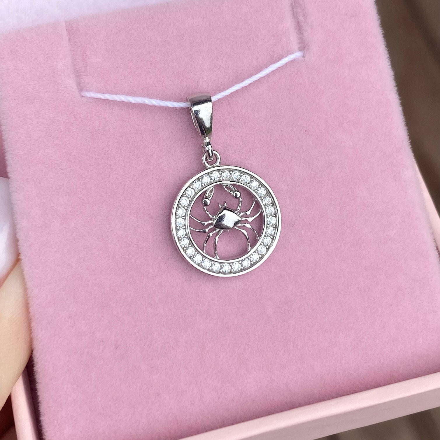 Sterling Silver Pendant With Cubic Zirconia – Cancer
