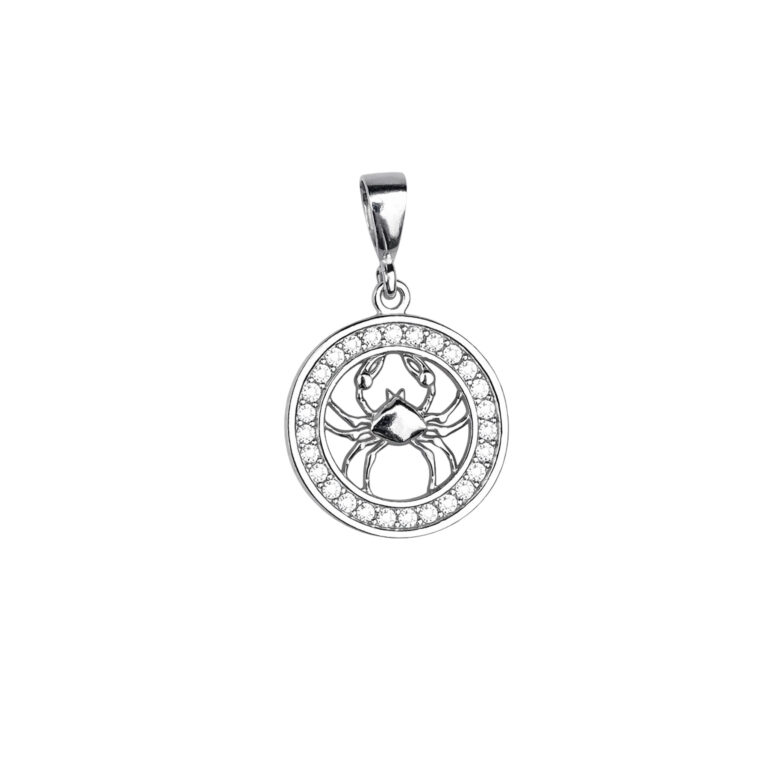 Sterling Silver Pendant With Cubic Zirconia – Cancer
