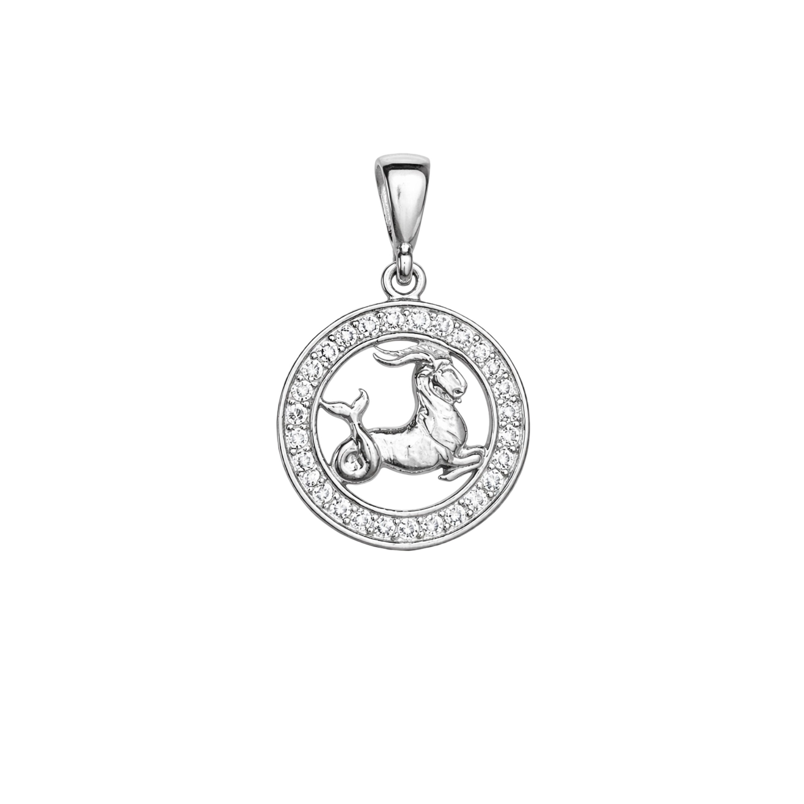 Sterling Silver Pendant With Cubic Zirconia – Capricorn