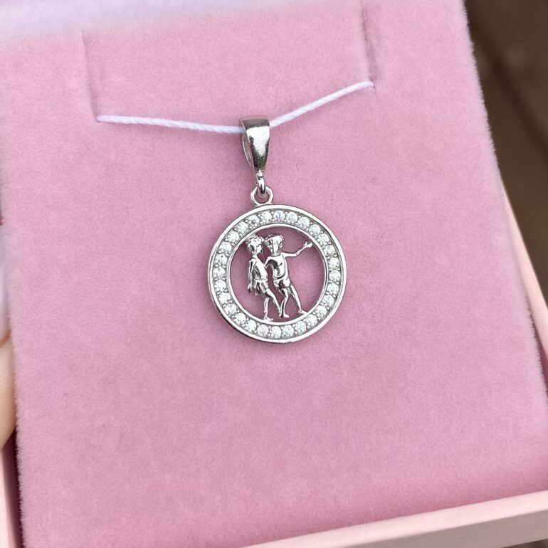 Sterling Silver Pendant With Cubic Zirconia – Gemini