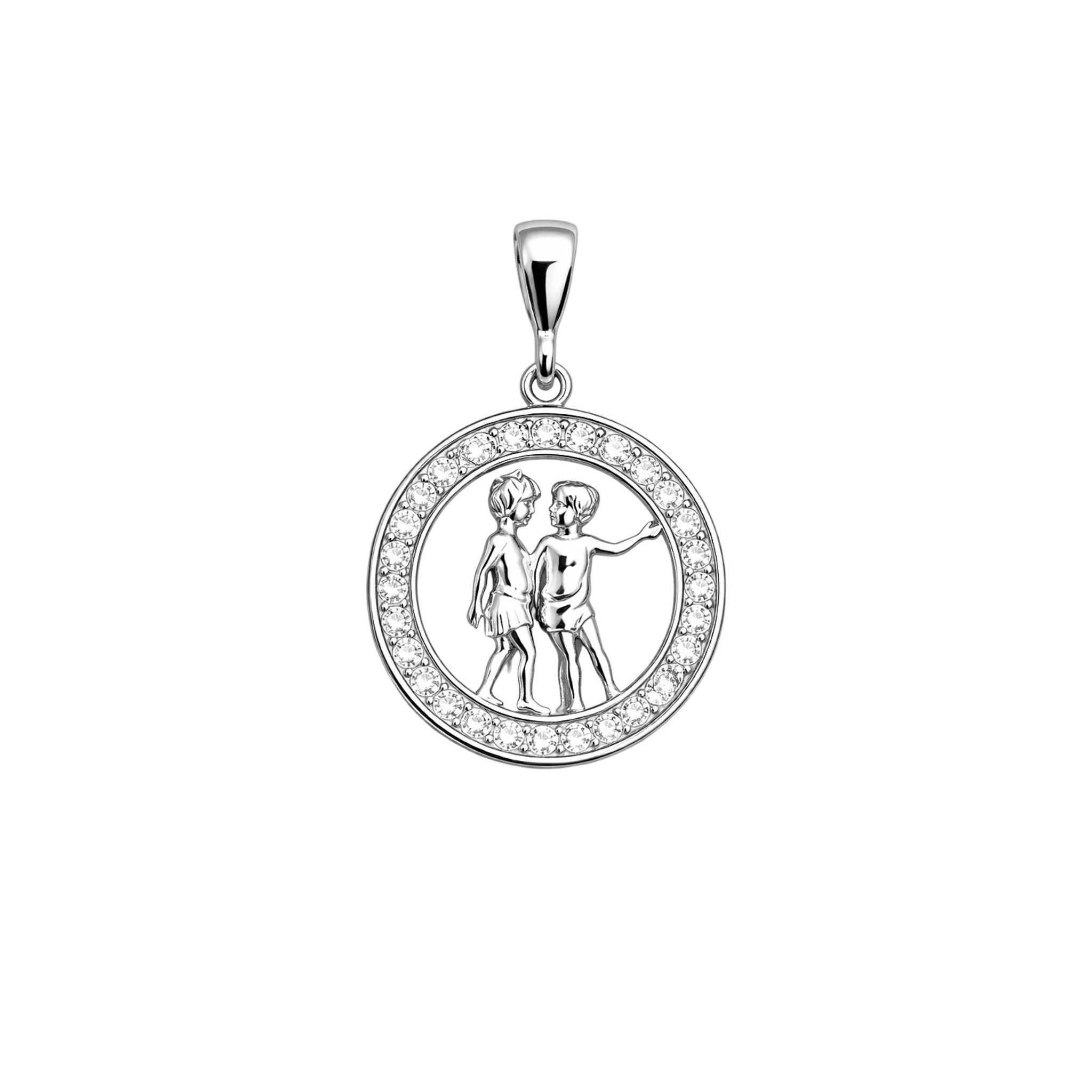 Sterling Silver Pendant With Cubic Zirconia – Gemini