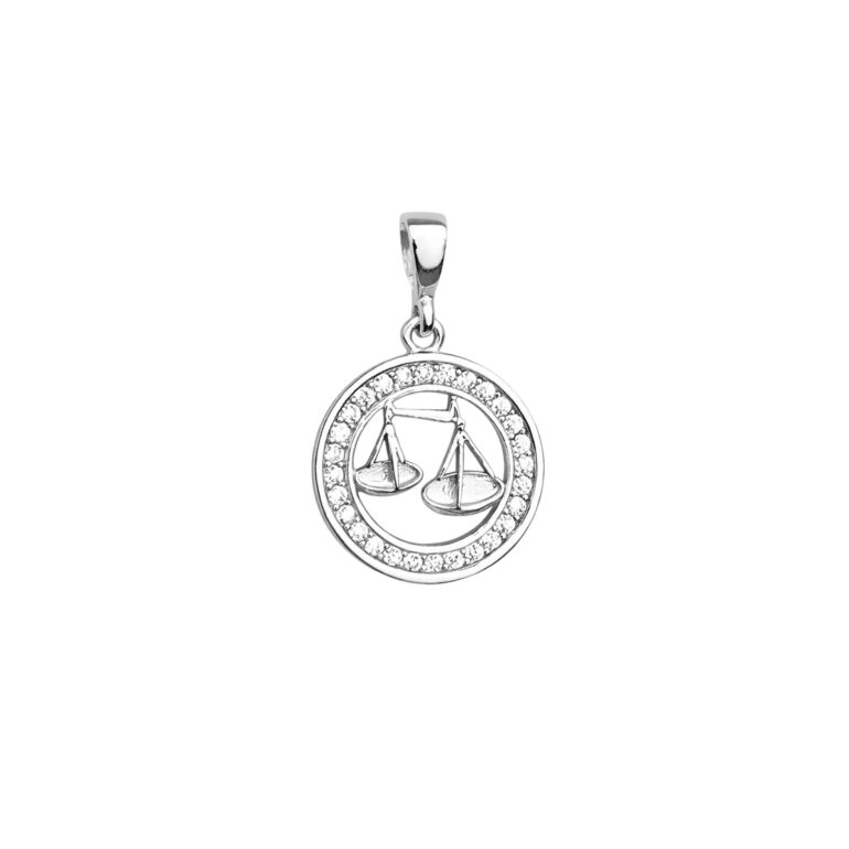 Sterling Silver Pendant With Cubic Zirconia – Libra