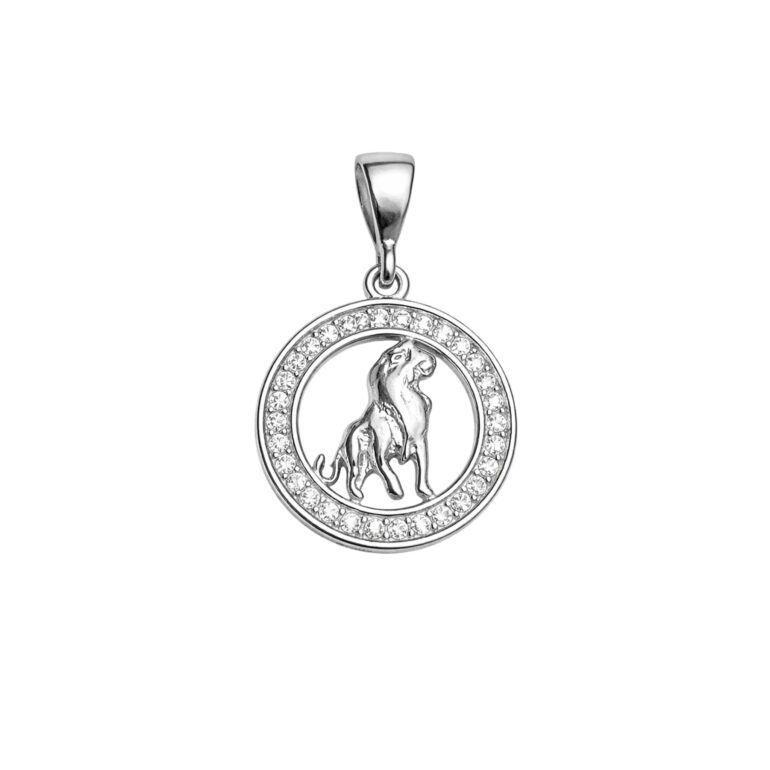 Sterling Silver Pendant With Cubic Zirconia – Leo