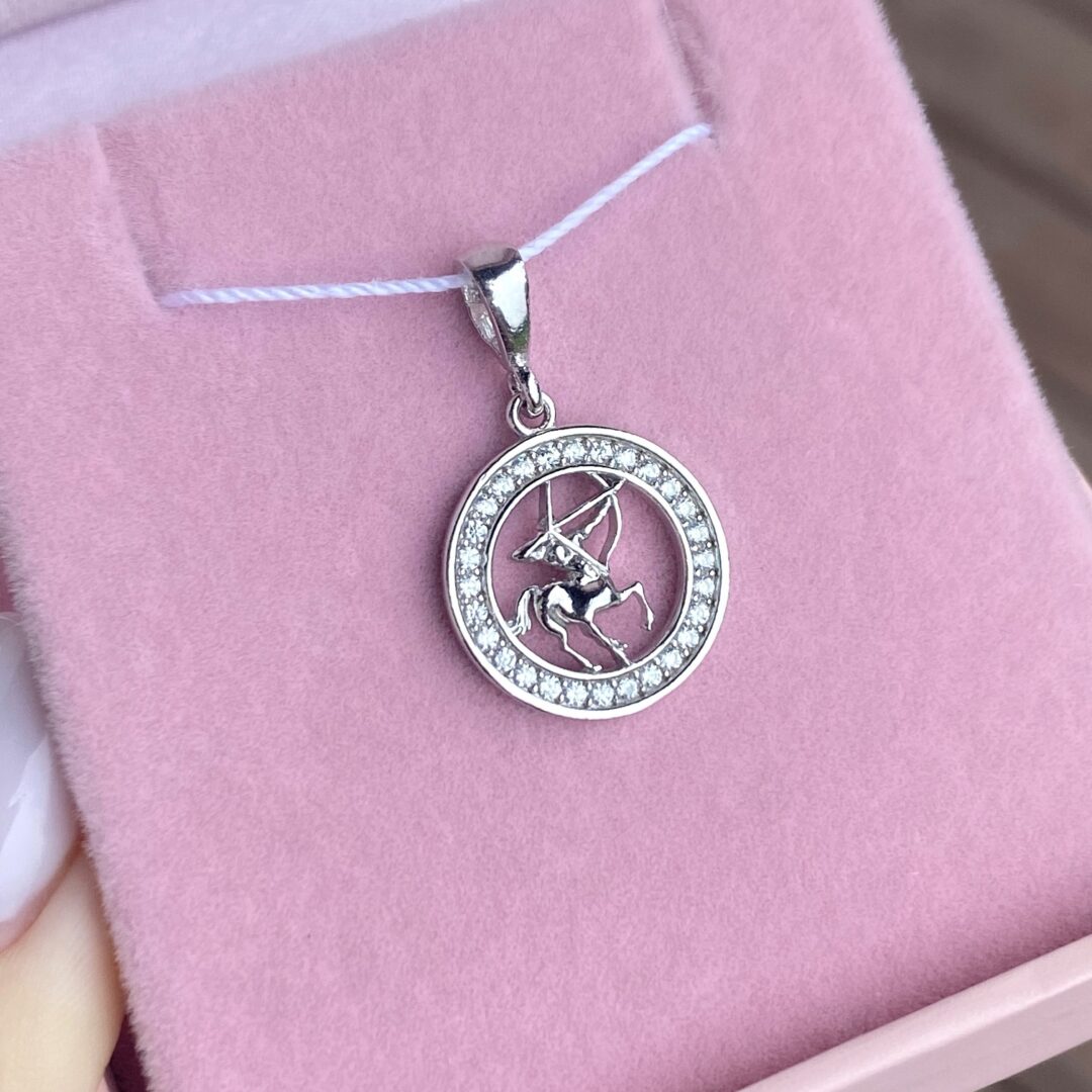 sterling silver pendant zodiac sign sagittarius