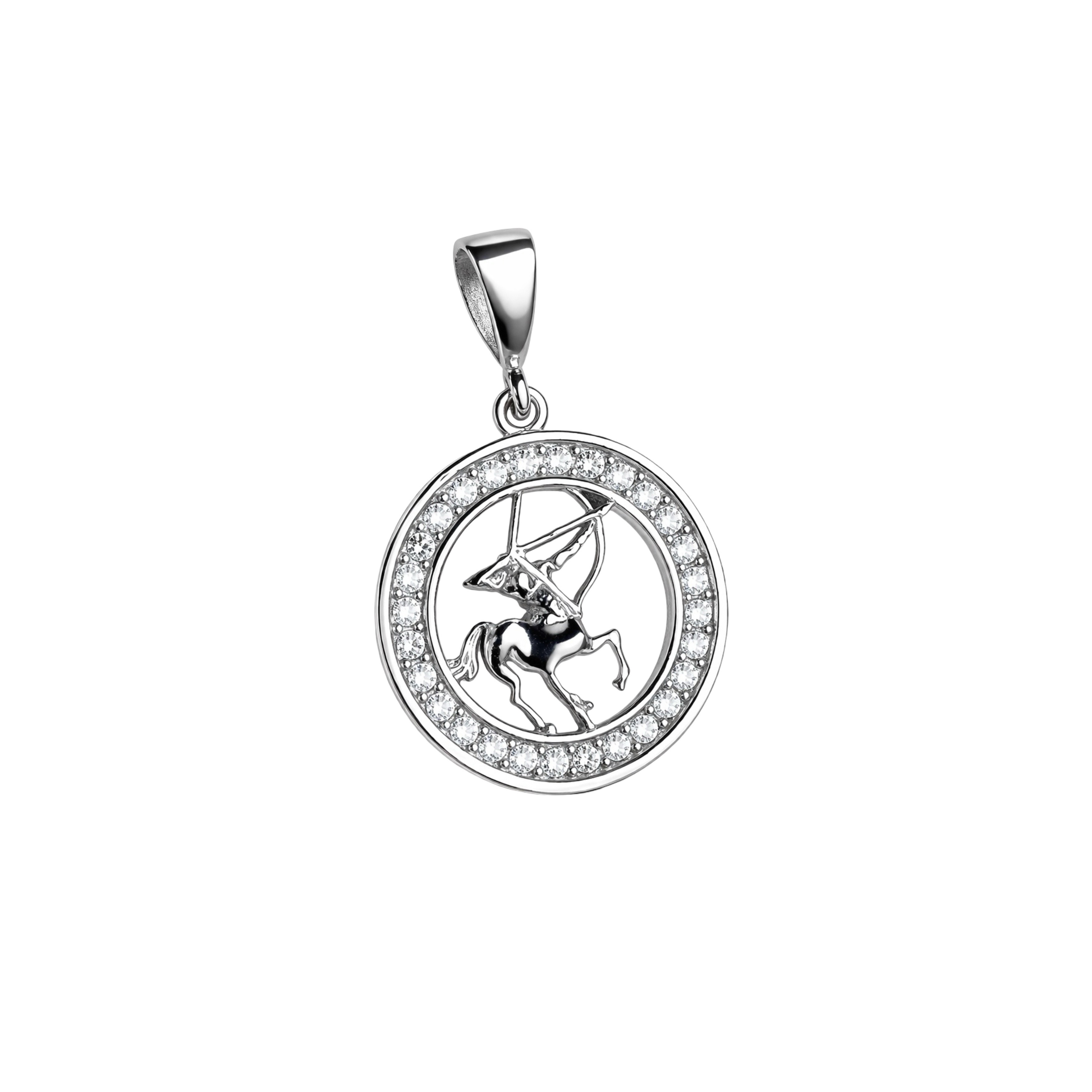 Sterling Silver Pendant With Cubic Zirconia – Sagittarius