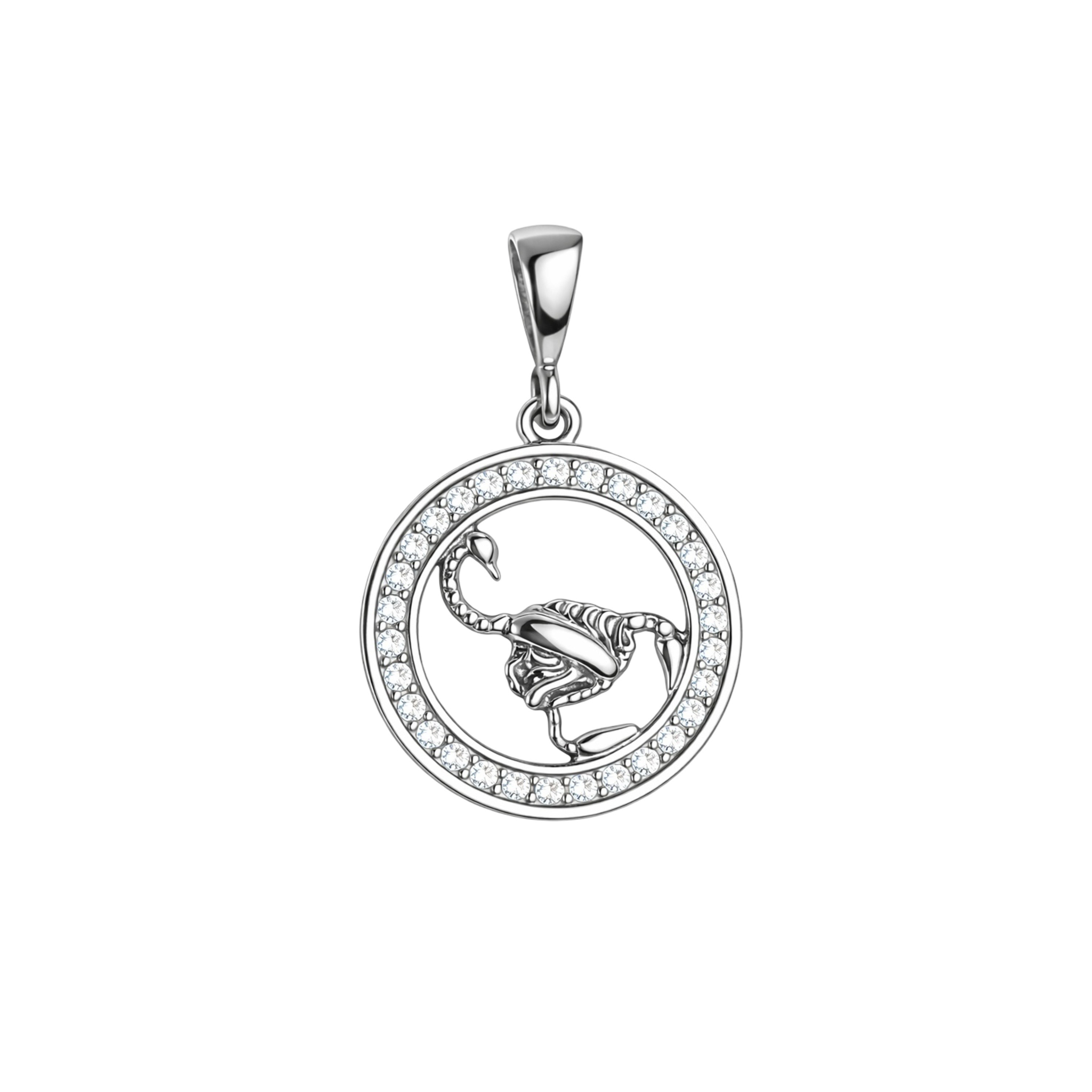 Sterling Silver Pendant With Cubic Zirconia – Scorpio