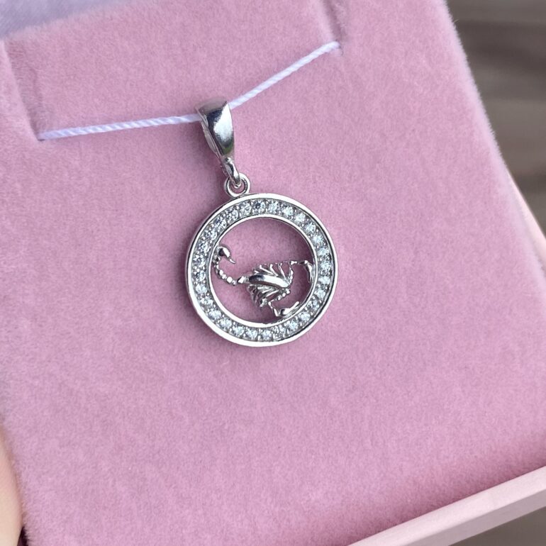 sterling silver pendant zodiac sign scorpio