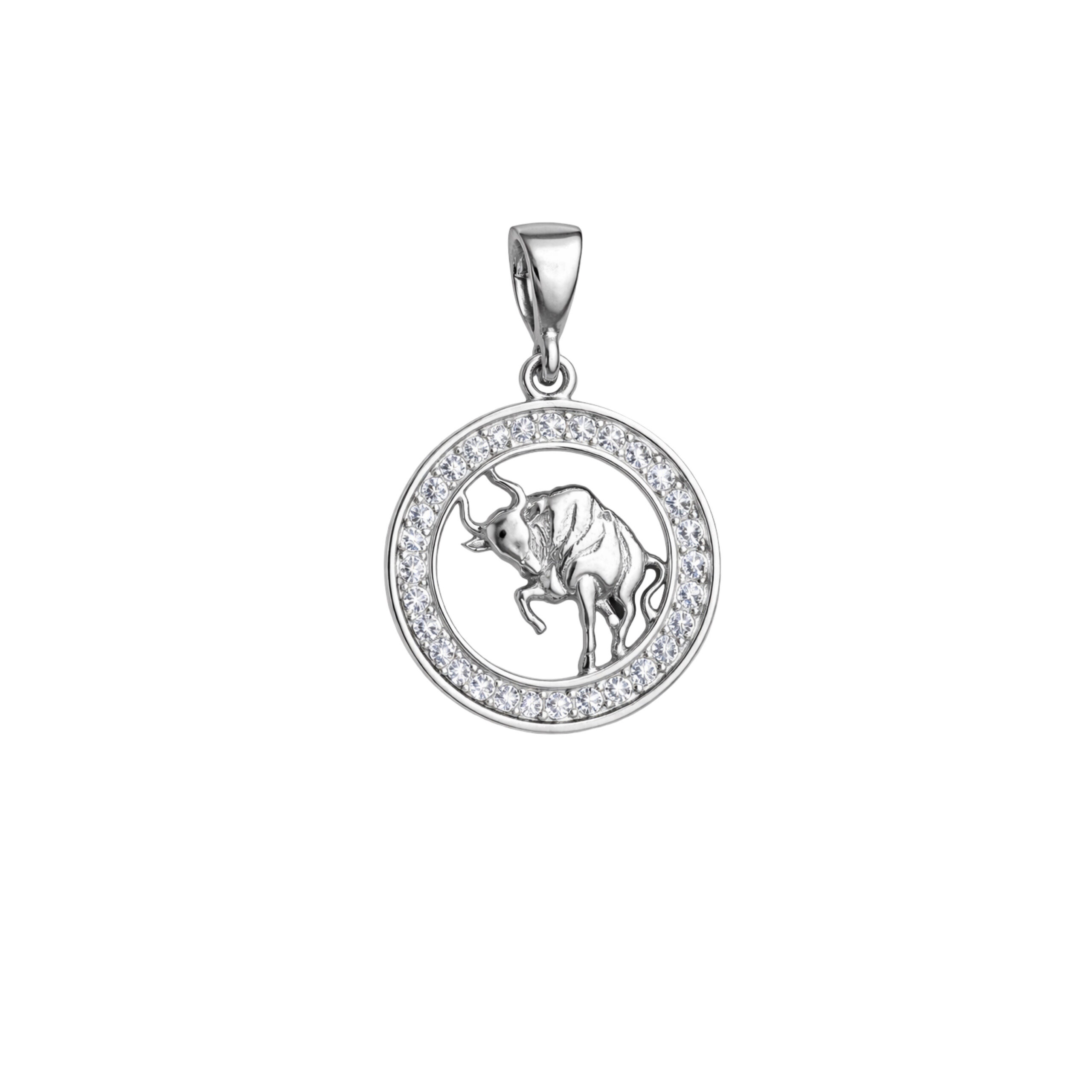 Sterling Silver Pendant With Cubic Zirconia – Taurus