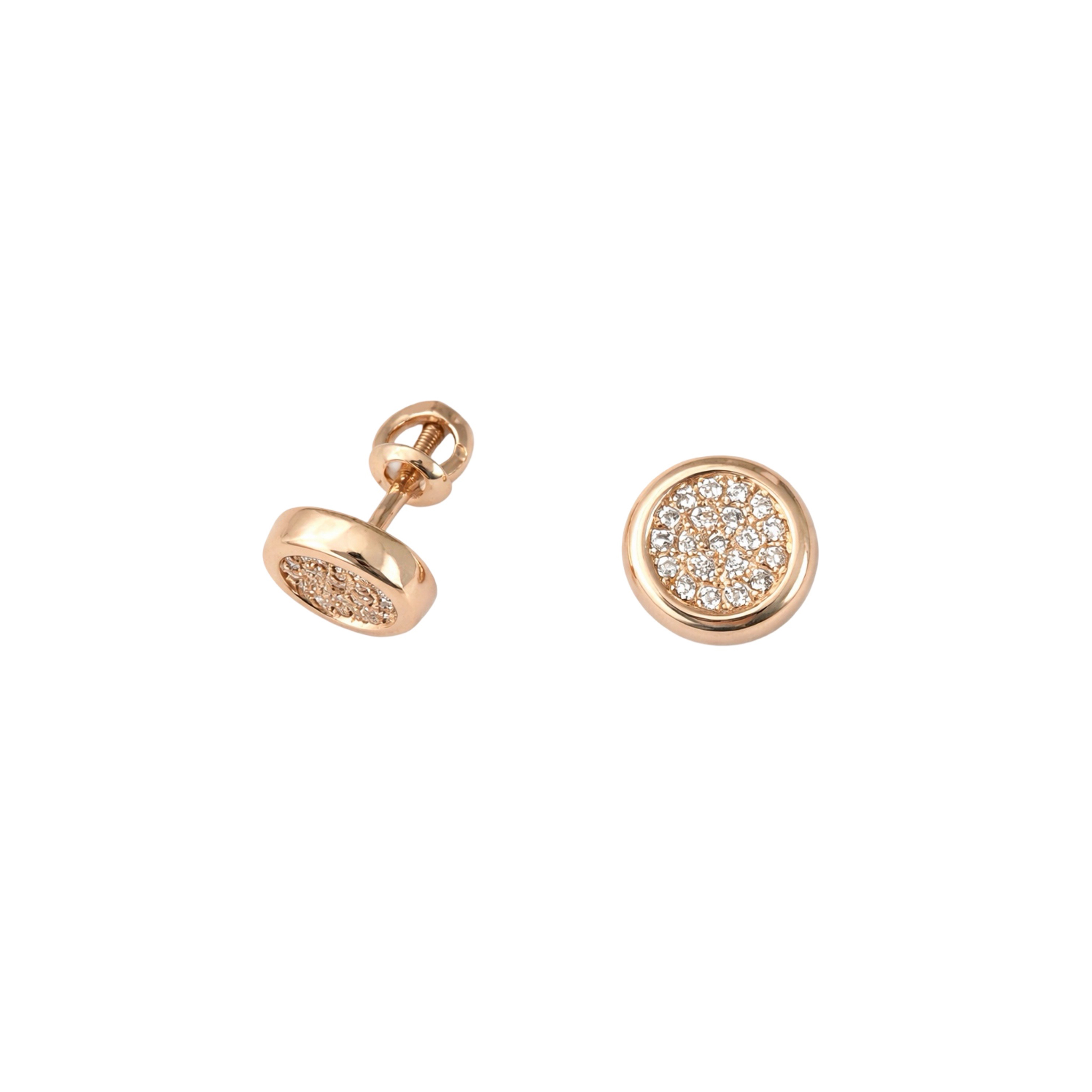 Rose Gold Stud Earrings With Diamonds
