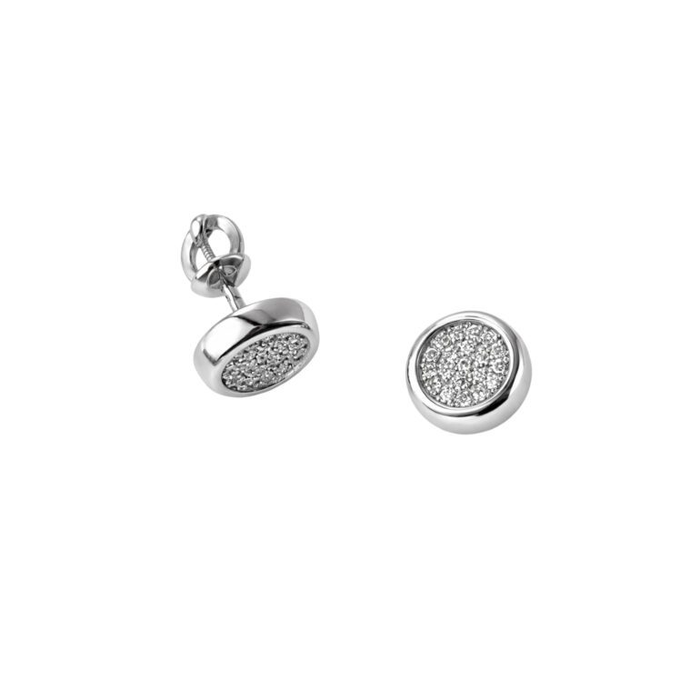 White Gold Stud Earrings With Diamonds