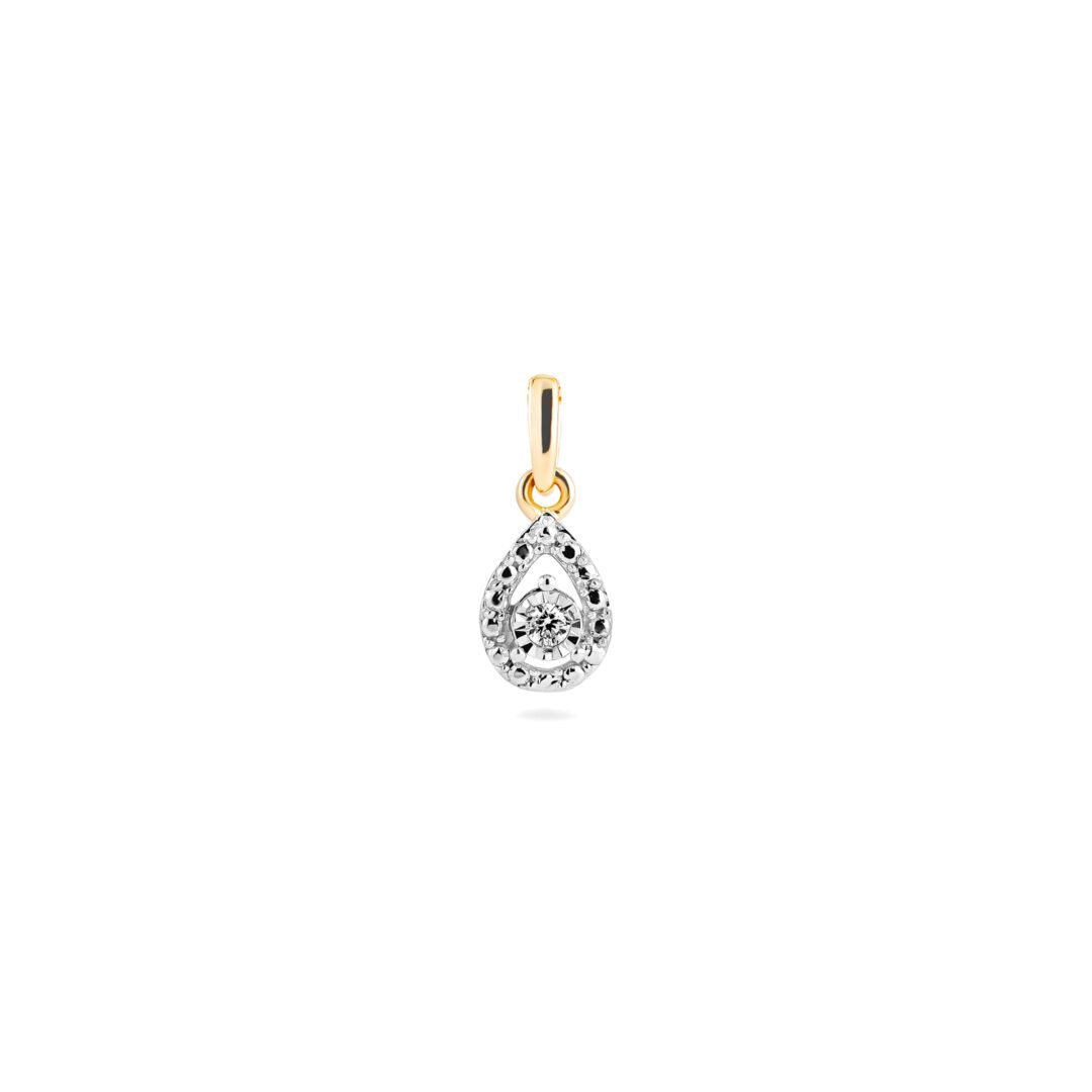 14ct yellow gold pendant with diamond