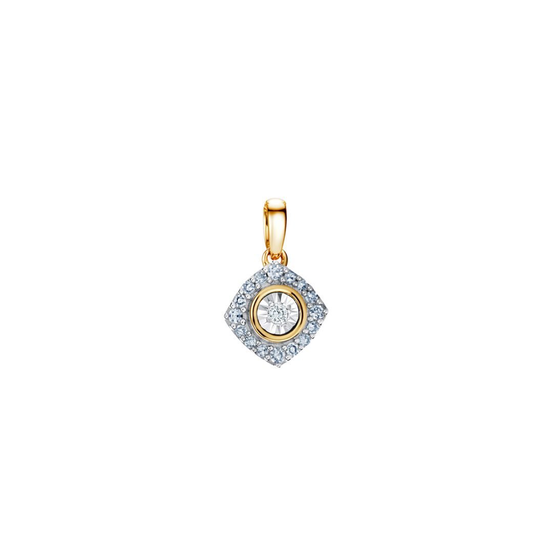 14ct yellow gold pendant with diamonds